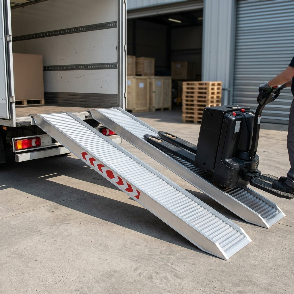 Wide Aluminium Loading Ramps 3000-5000mm 14000kg Capacity