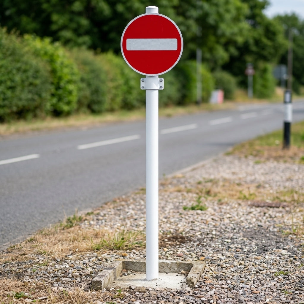 3.6m Traffic Sign Post PVC Coated Steel 76mm Diameter
