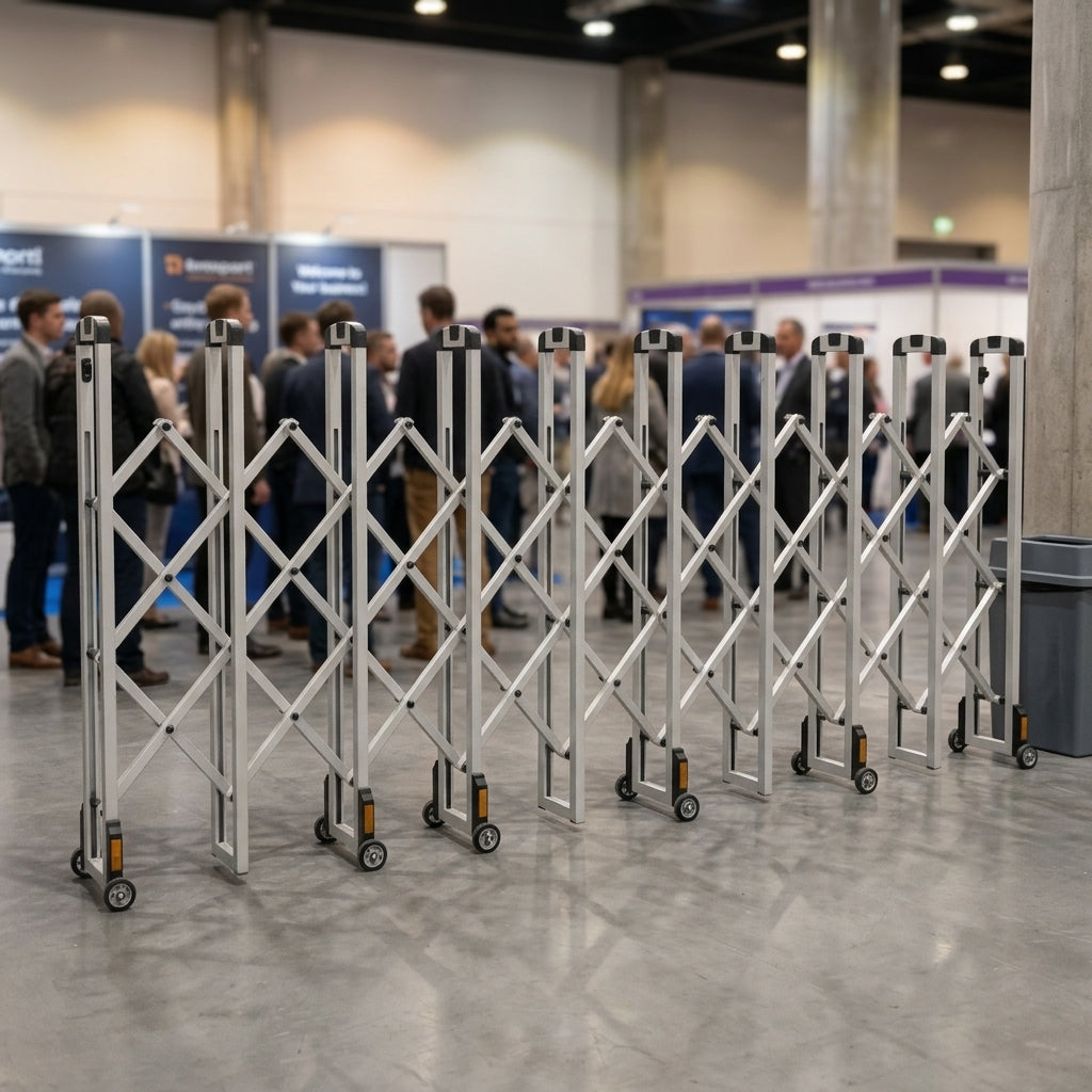Expandable Barrier 1.8m High Aluminium Expands to 4m