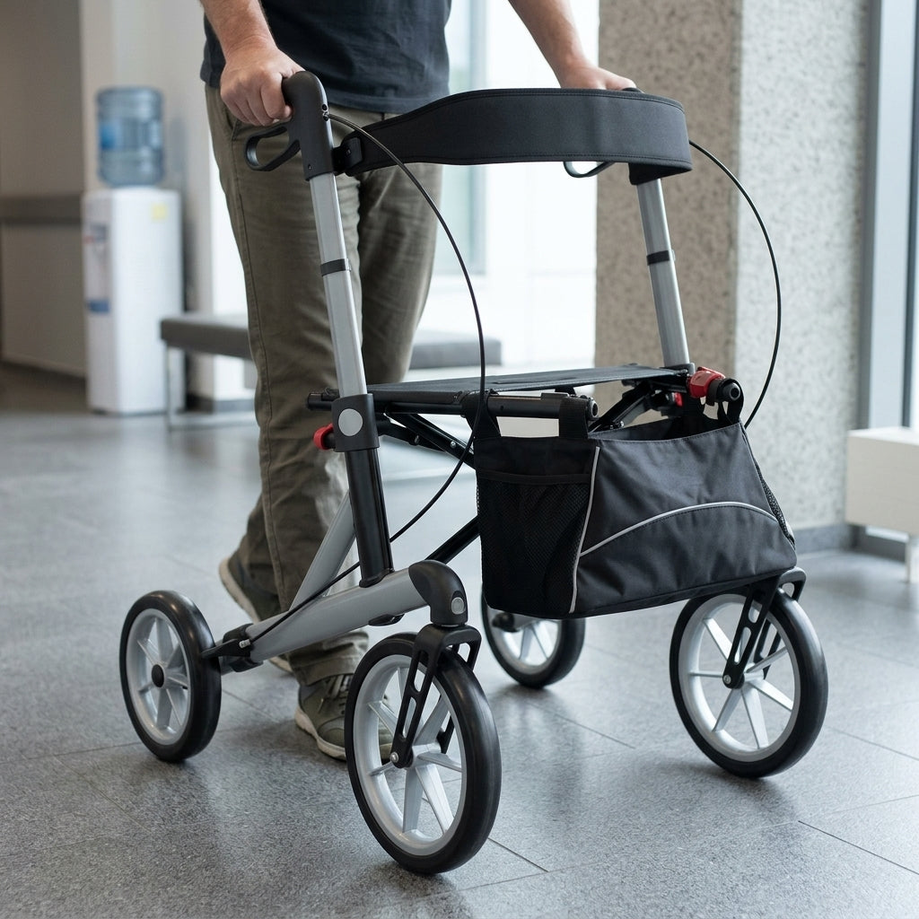 Heavy Duty 4-Wheel Rollator with Adjustable Handles