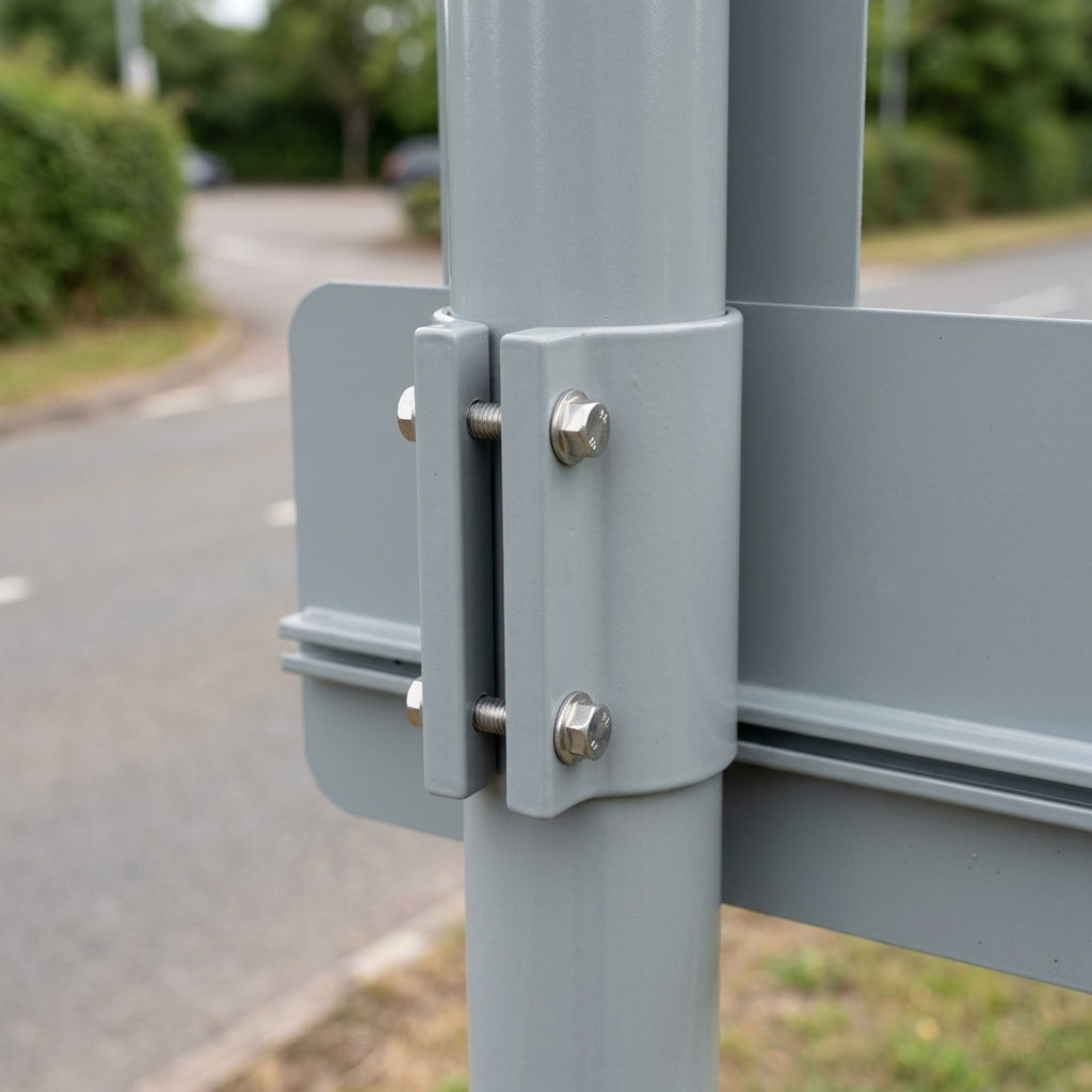 3.6m Traffic Sign Post PVC Coated Steel 76mm Diameter (view 2)