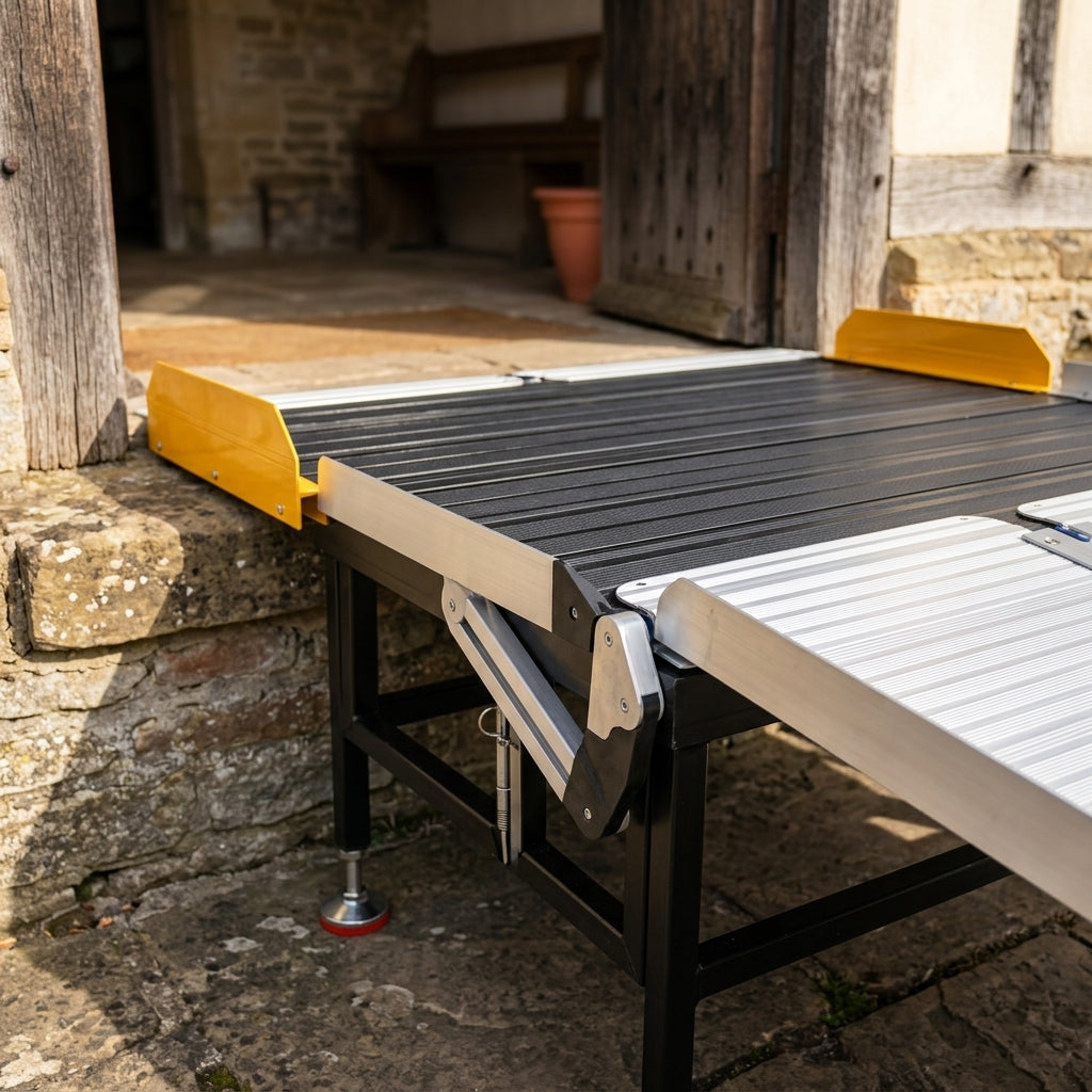 935mm x 1010mm Adjustable Platform - Black with Yellow Edges (view 2)