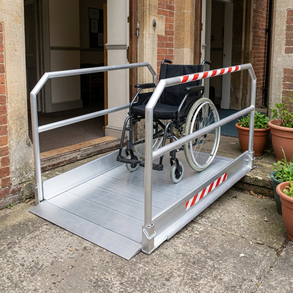 1390mm Pedestrian Ramp with Handrails, 1000mm Internal Width