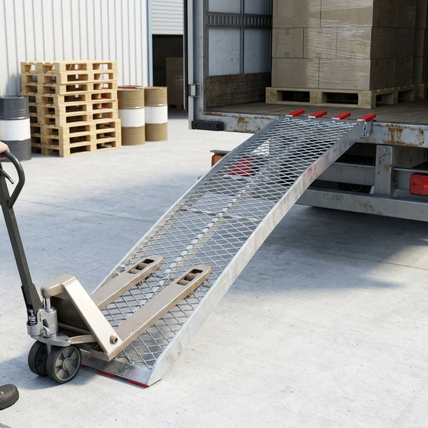 2260mm Motorbike Ramp Mesh Surface 340kg Capacity