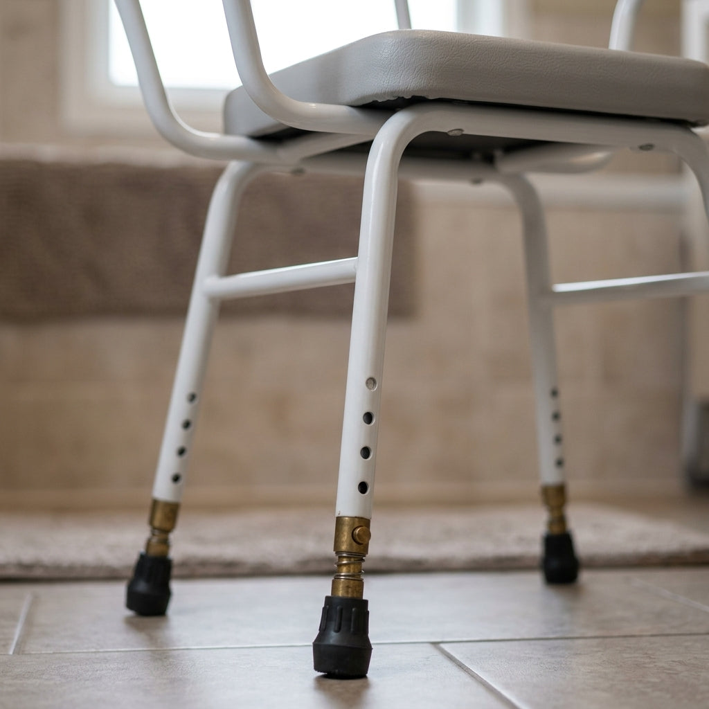 Height-Adjustable Perching Stool with Padded Seat (view 2)