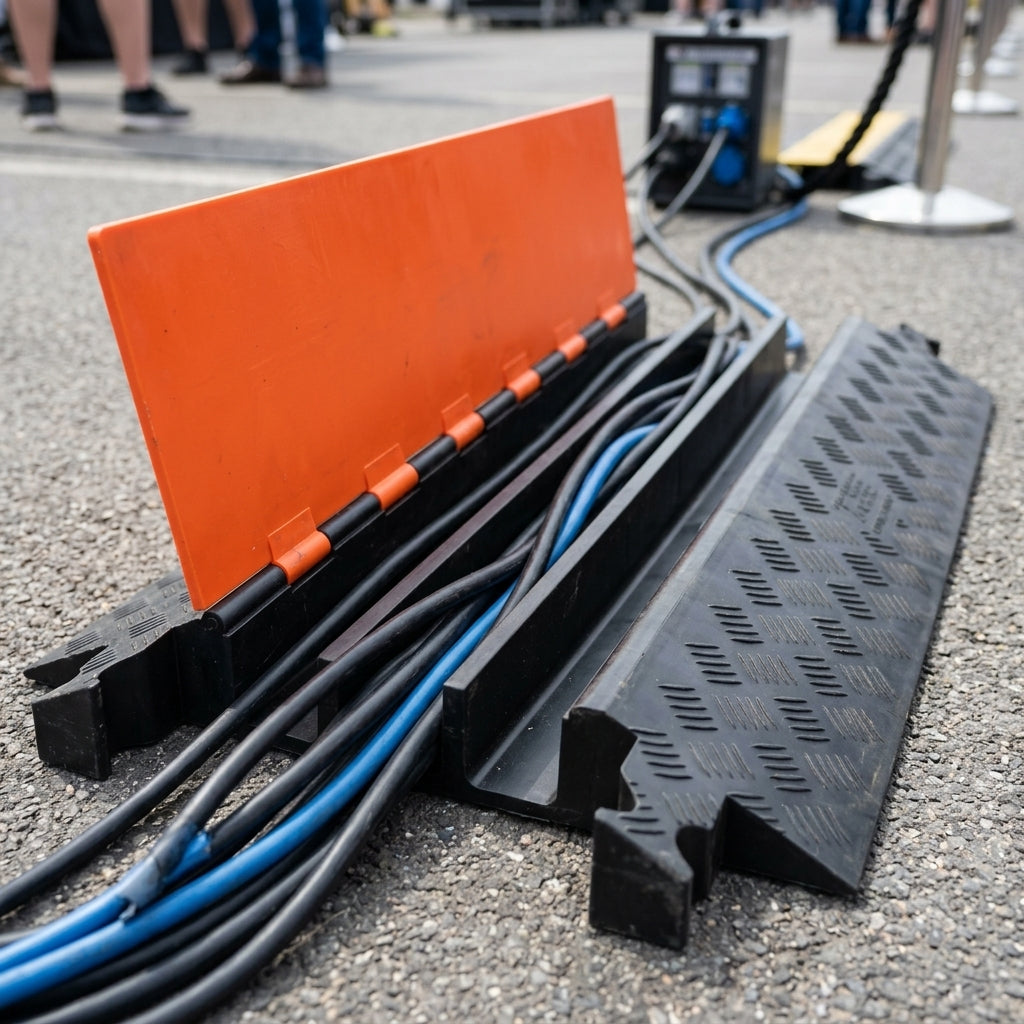 3 Channel Cable Protector 2.25" Polyurethane Orange/Black (view 2)