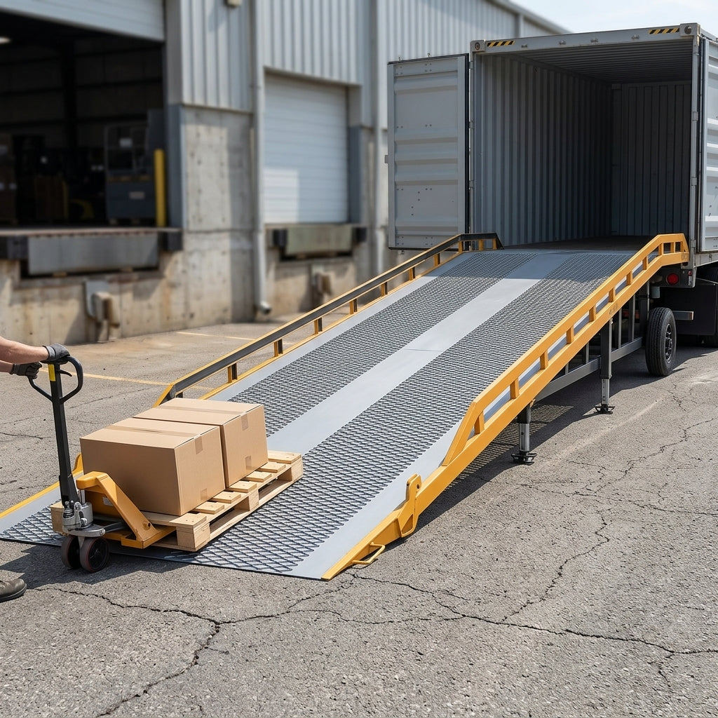 Height-Adjustable Mobile Yard Ramp 6000-10000kg Capacity