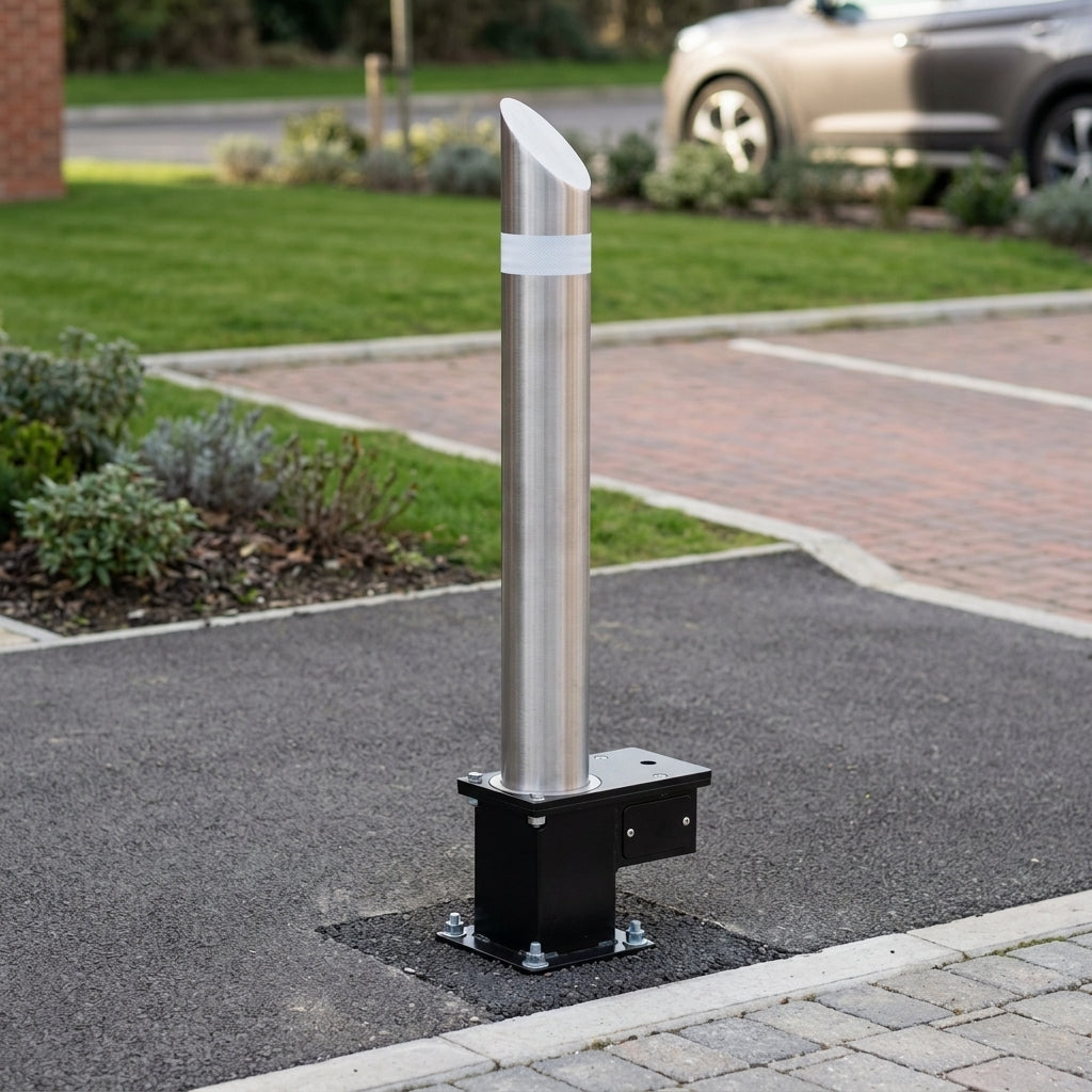 Removable Bollard - Sloped Design for Vehicle Access Control