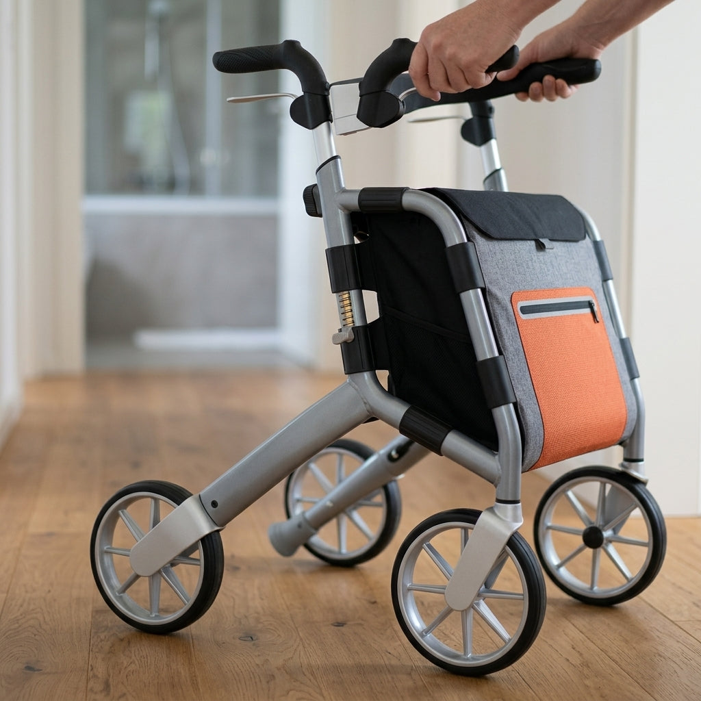 Lightweight Rollator with Covered Bag and Adjustable Height (view 2)