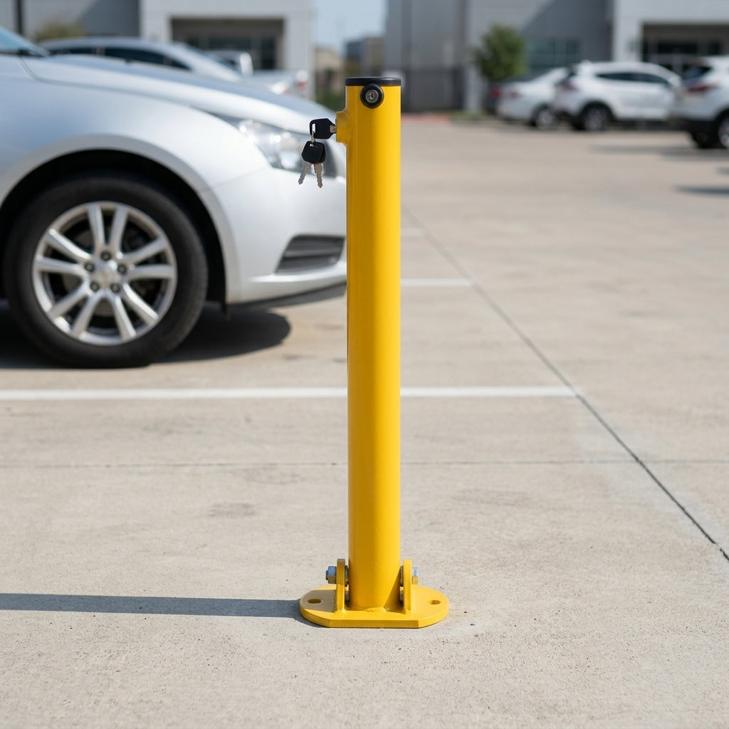 Folding Parking Bollard - Yellow - High-Visibility Design