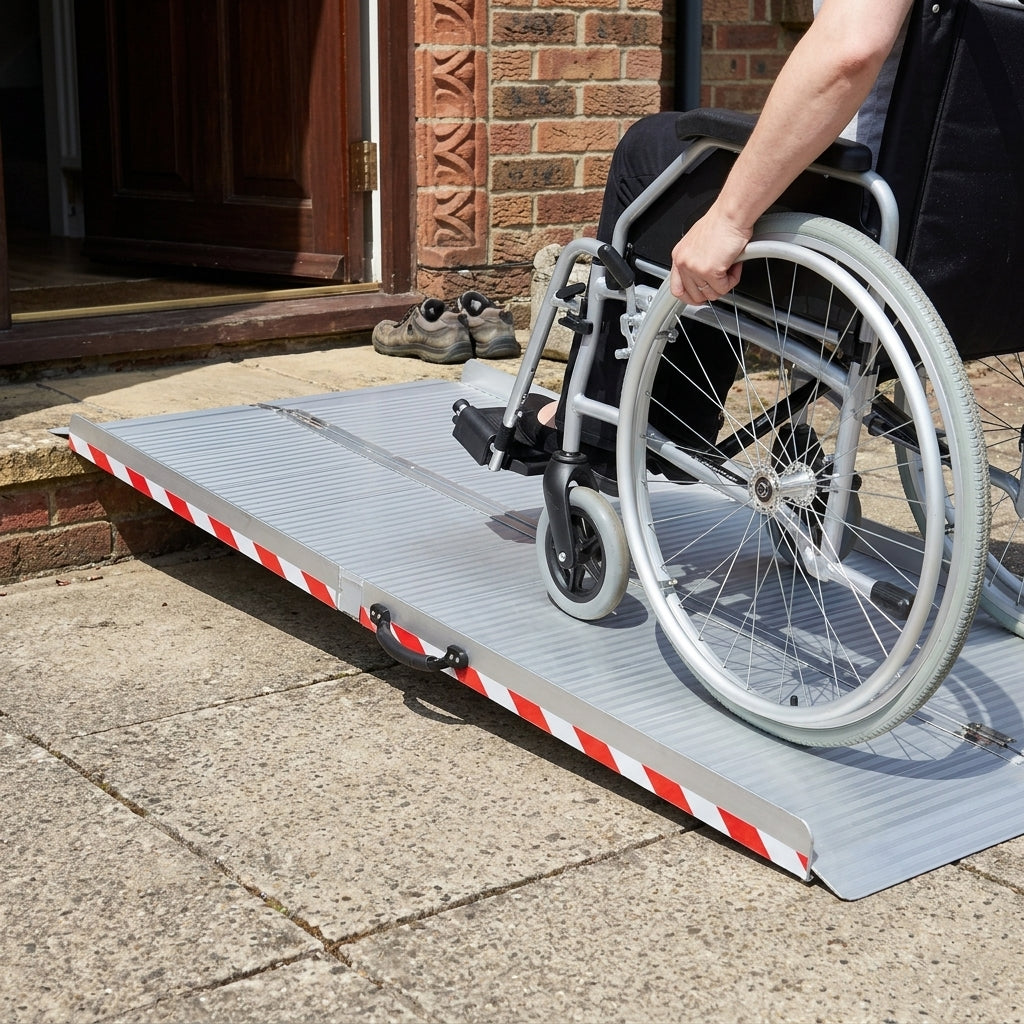 Folding Wheelchair Ramp 2ft - 8ft Extra Wide 850mm
