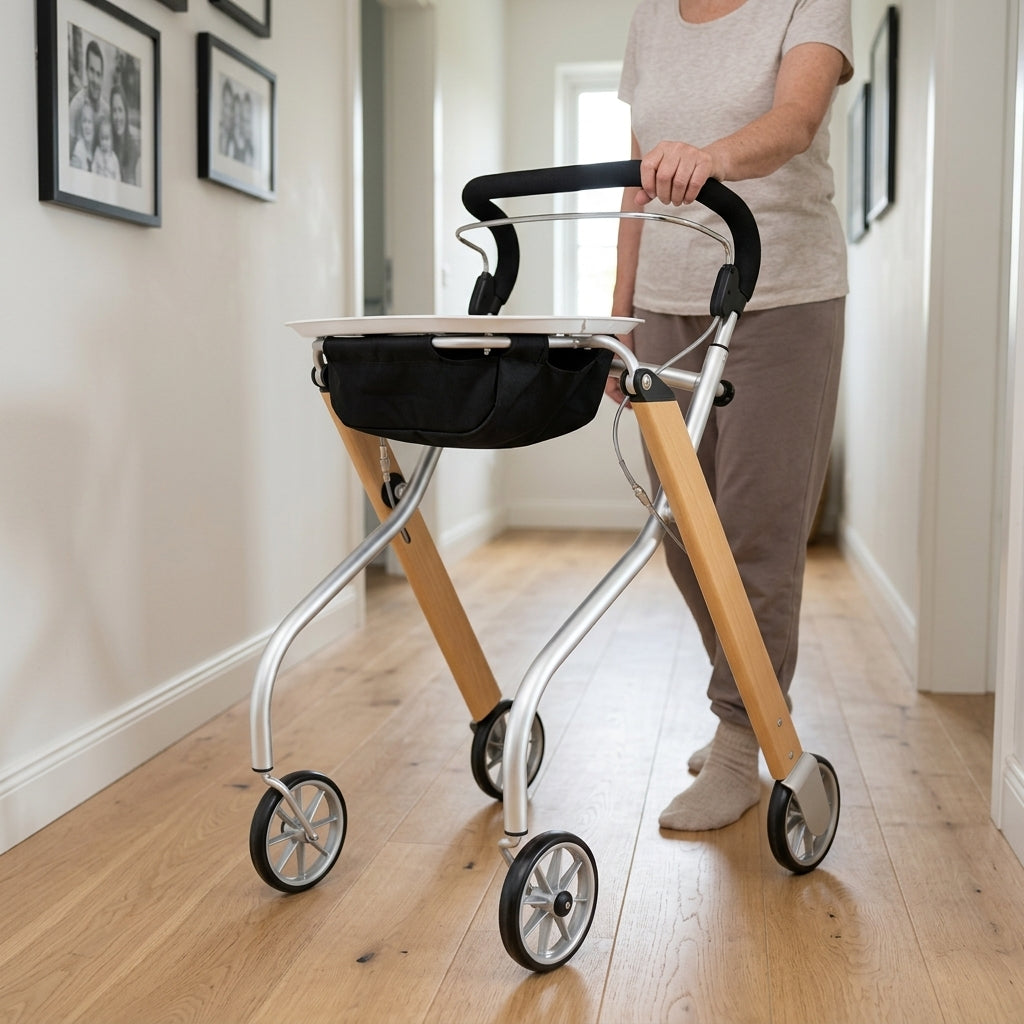 Lightweight Indoor Rollator with Supportive Frame