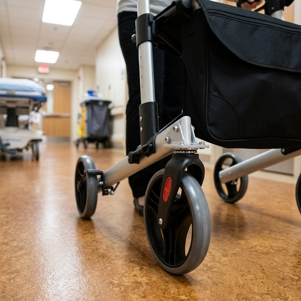 Compact 4-Wheel Rollator with Seat and Backrest