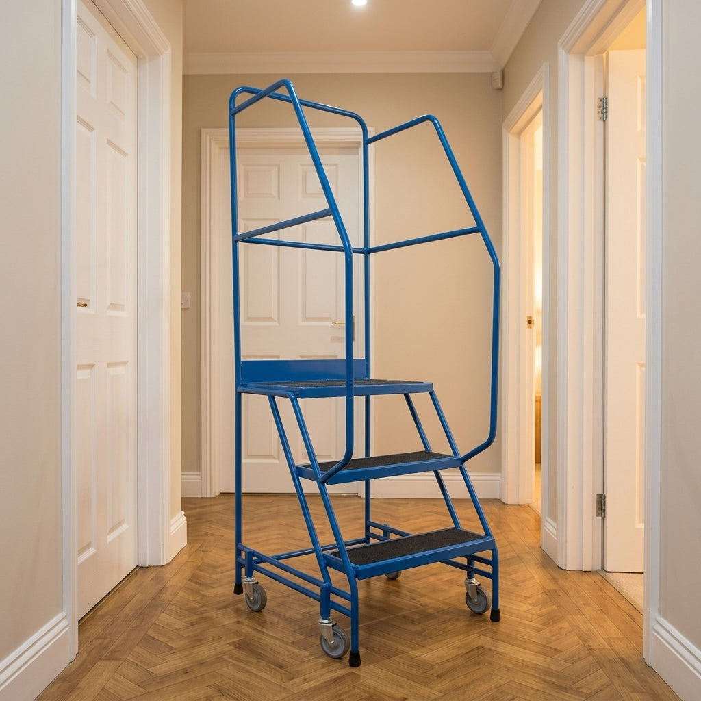 500-1500mm Mobile Safety Steps Steel 2-6 Treads