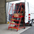 Steel Mobile Steps 4-15 Treads Punched Metal Surface