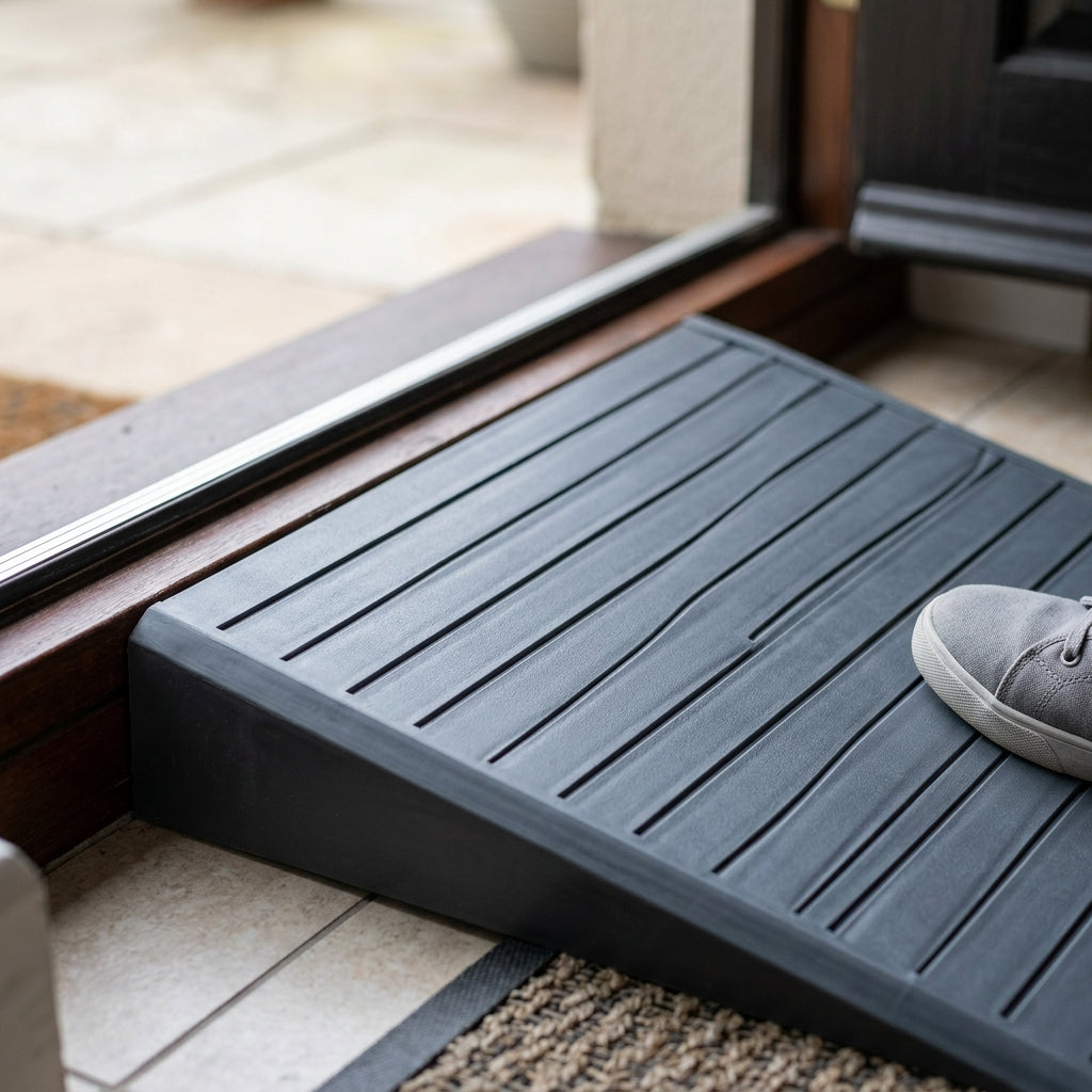 500mm Wide Single Rubber Threshold Ramp 74mm High (view 2)