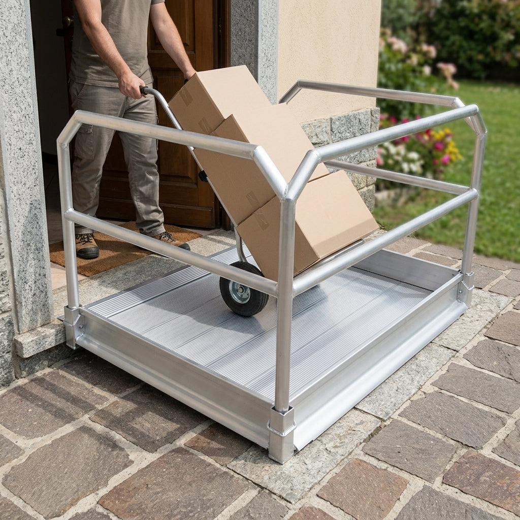 5790mm Vehicle Accessible Ramp with Handrails, 1250mm Width