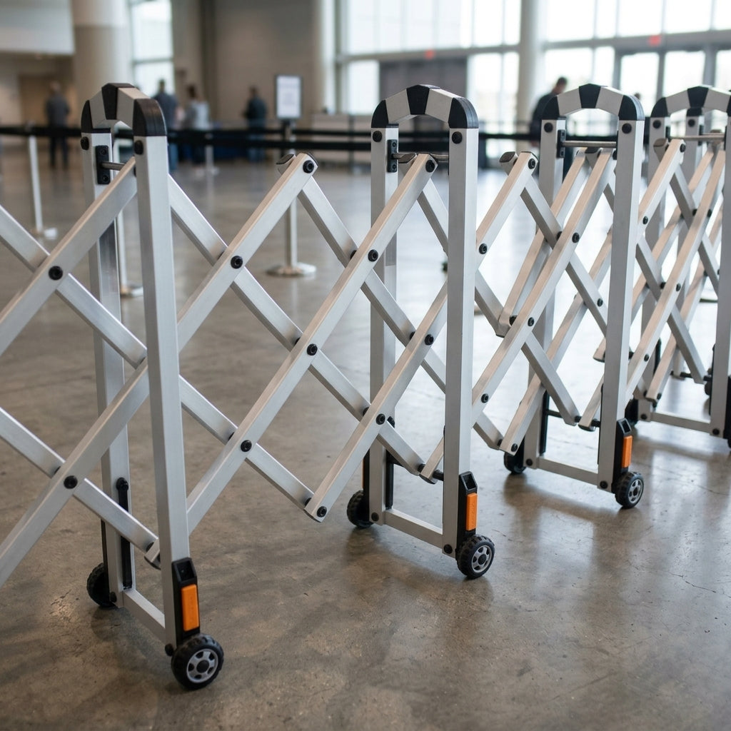 Expandable Safety Barrier 1.2m High Aluminium Expands to 2.1m (view 2)