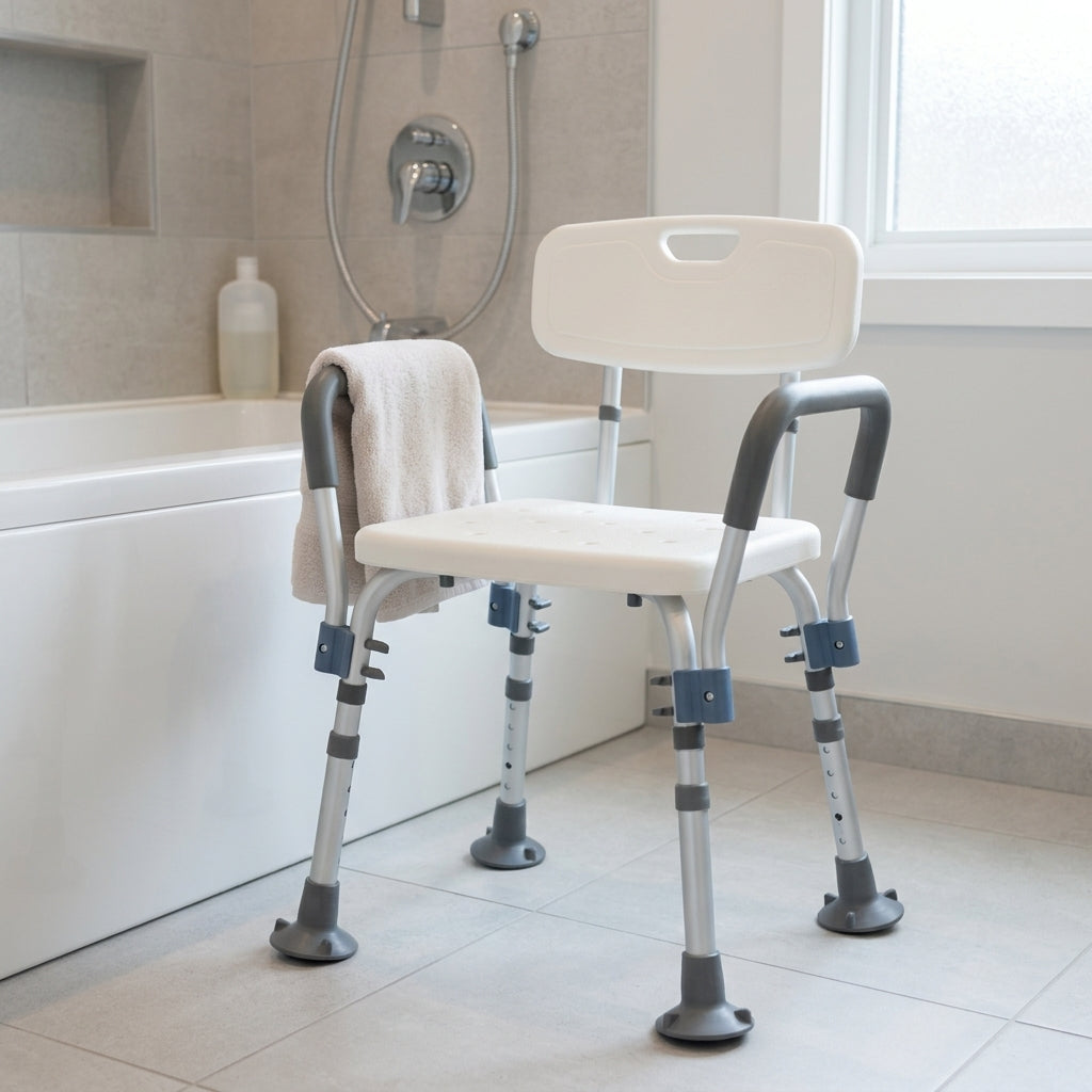 Adjustable Shower Chair with Armrests