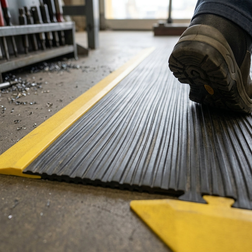 9.4mm Anti-Fatigue Mat Black & Yellow by Linear Meter (view 2)