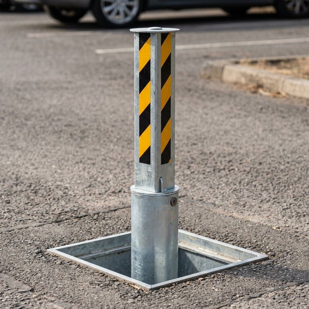 Telescopic Bollard - Black/Yellow - Heavy-Duty Security Post (view 2)