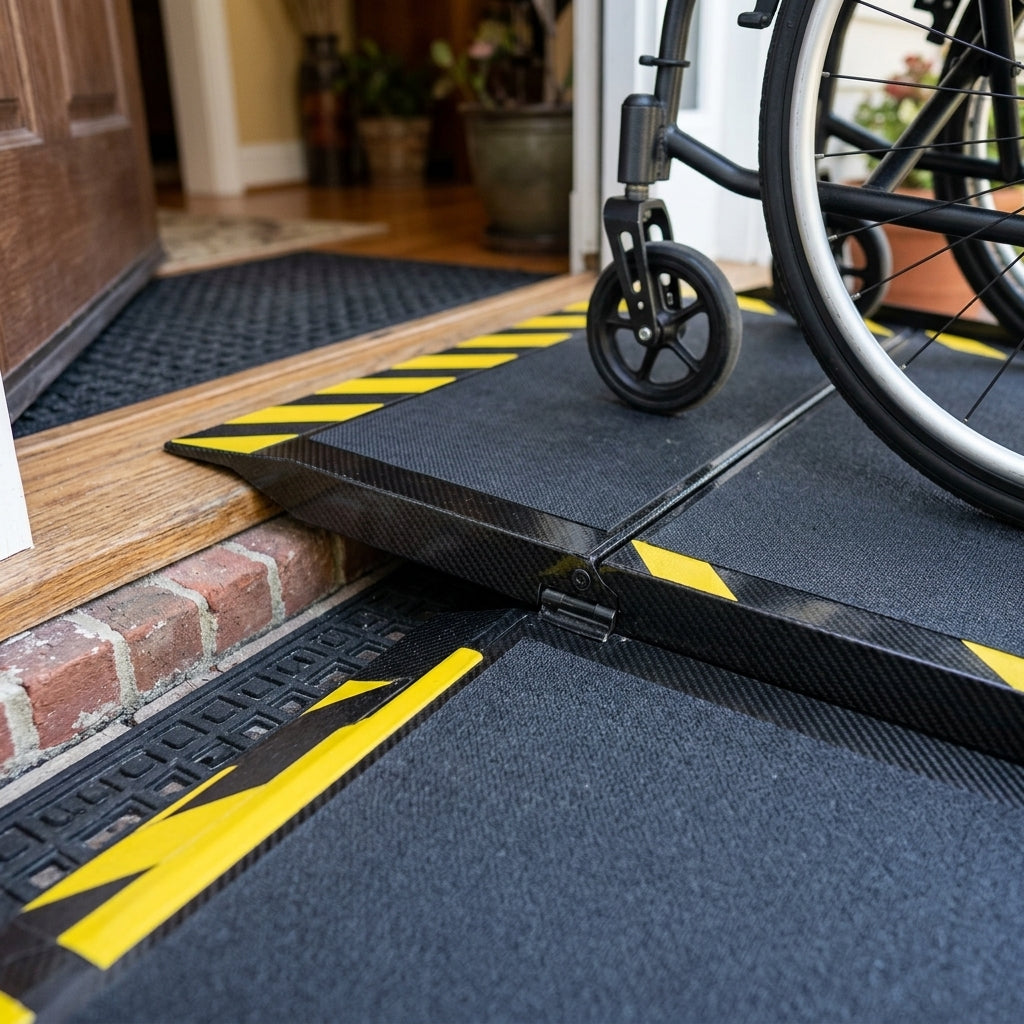 2.4ft - 6.5ft Folding Wheelchair Ramp - Carbon Fibre (view 2)