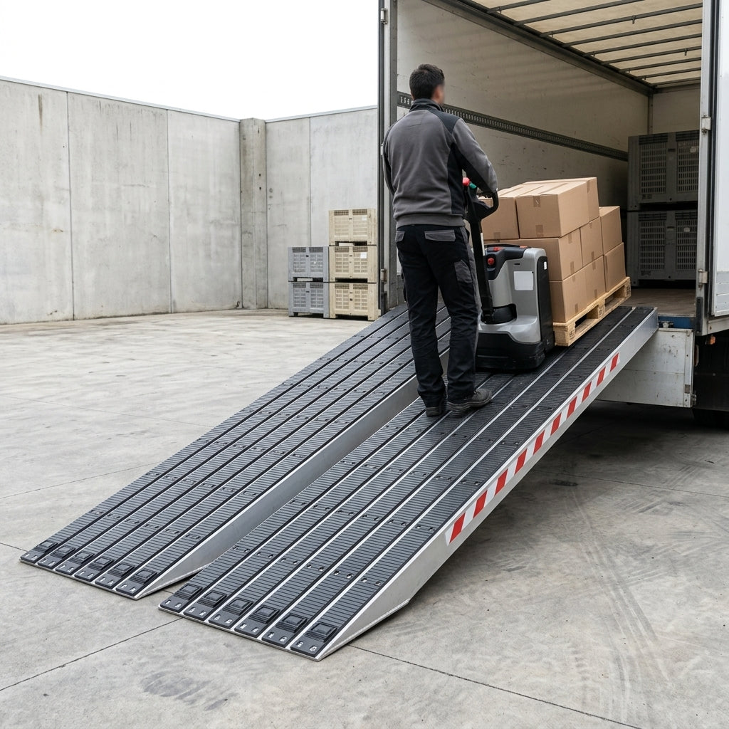 5000mm x 480mm Steel Track Ramps 6383kg Capacity