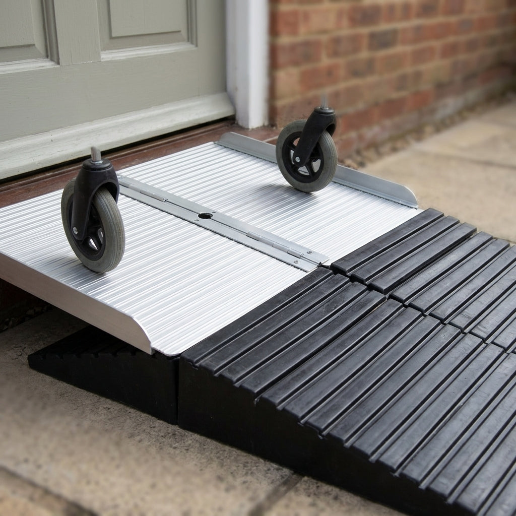 2ft-8ft Folding Ramp System with Rubber Threshold (view 2)