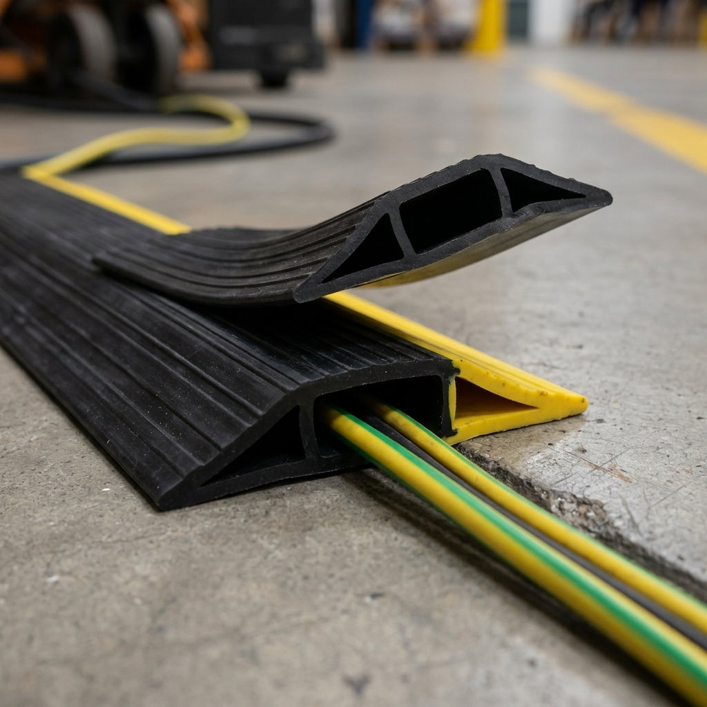 20mm x 10mm Floor Cable Protector - Flexible Rubber (view 2)