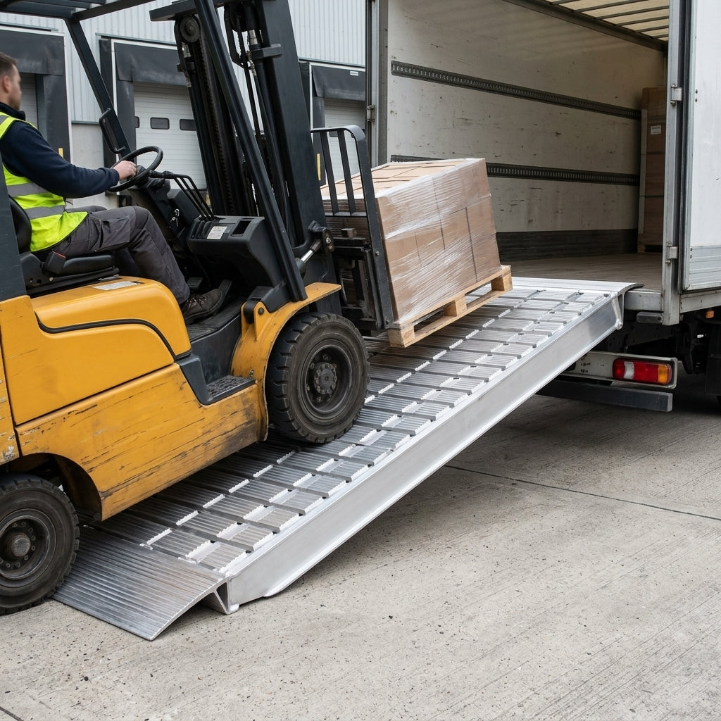 1000mm Loading Ramps Aluminium Milled Surface 2900kg Capacity