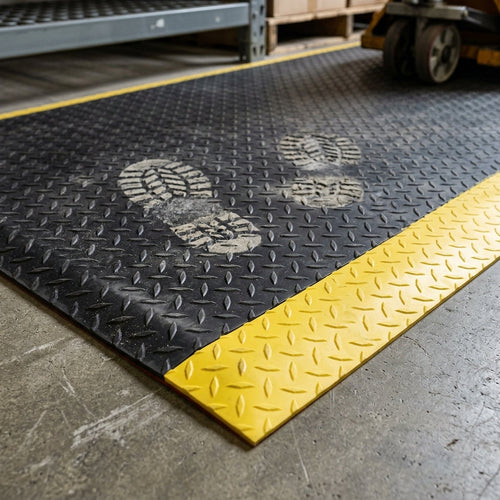14mm Anti-Fatigue Mat Black & Yellow Cut by Linear Meter (view 2)