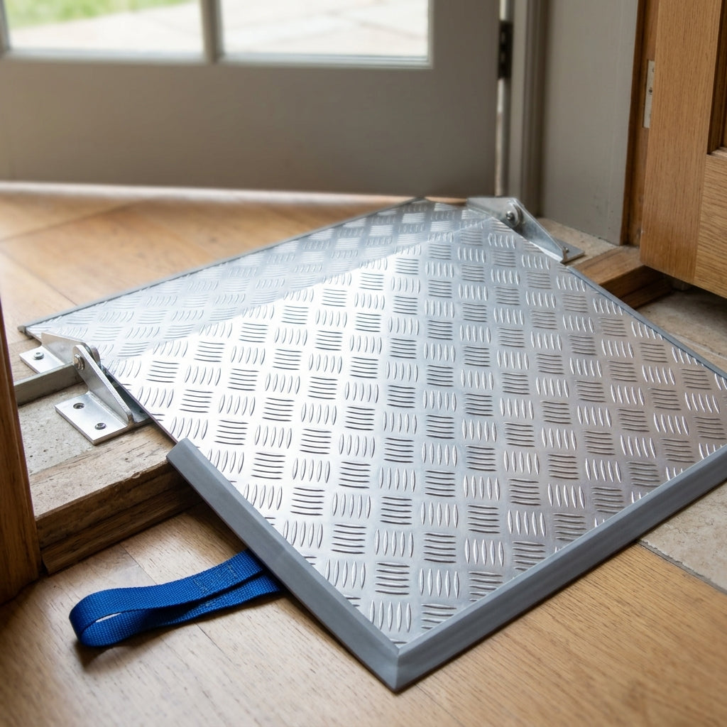 Hinged Connecting Plate for Threshold Ramps (view 2)