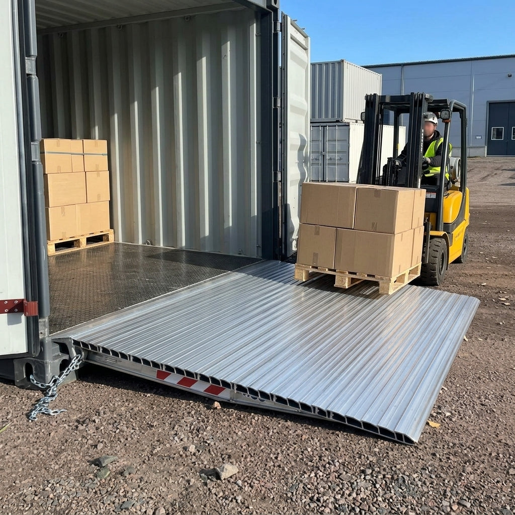 2200mm Wide Container Loading Ramp for Forklifts 8000kg Capacity