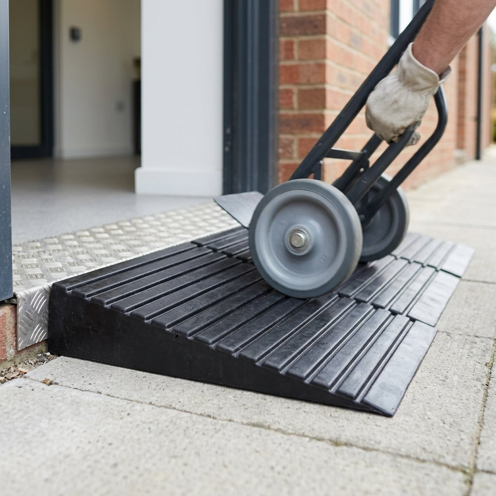 114mm - 203mm High Rubber Threshold Ramps 1000kg Capacity