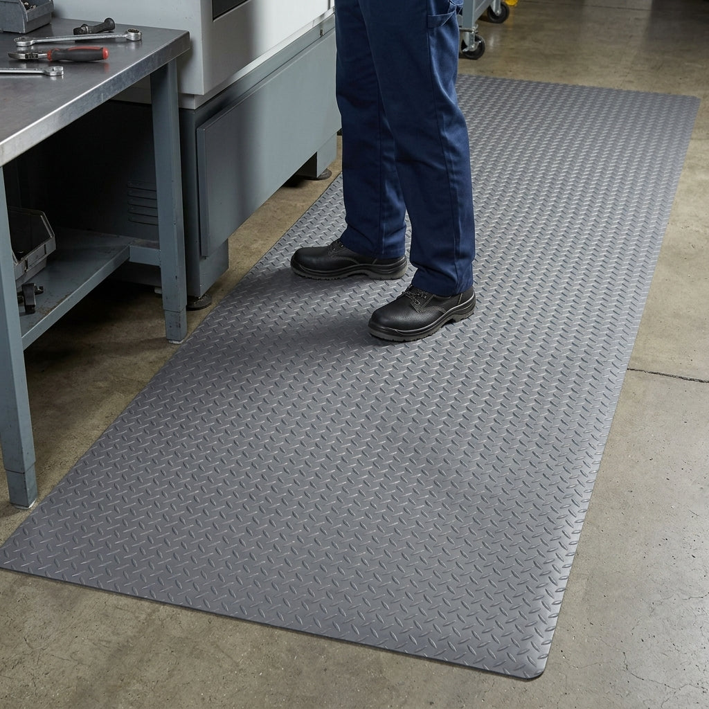 Pre-Cut Anti-Fatigue Mat 14mm Thick Grey 60x91cm to 91x600cm