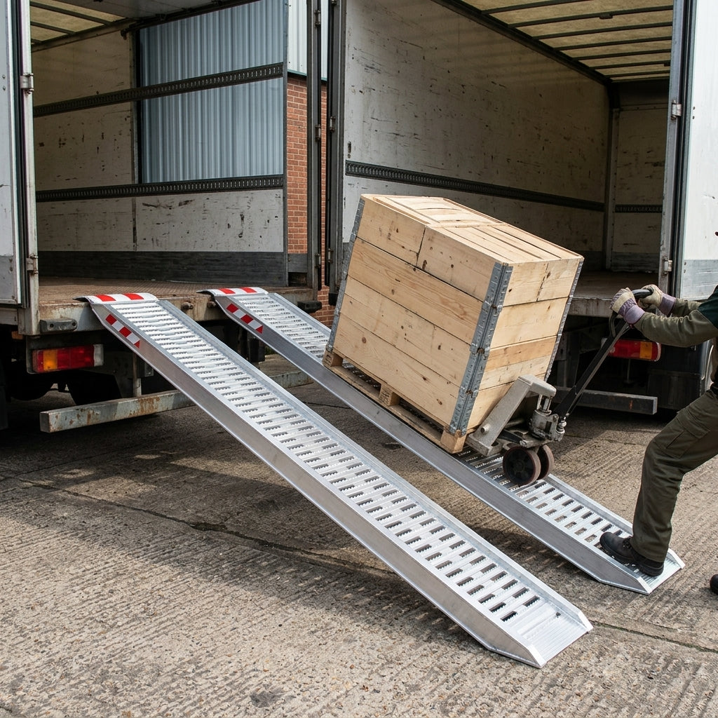 4000mm x 400mm Aluminium Loading Ramps 1500kg Capacity