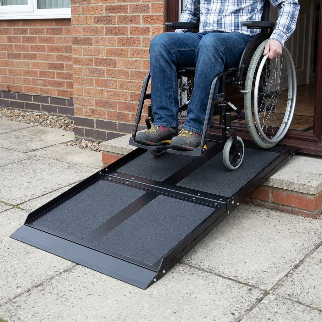3ft Folding Wheelchair Ramp with Flat Hinge