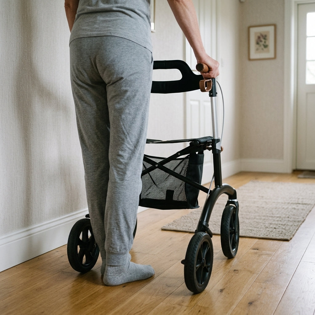 Lightweight Foldable Rollator with Armrests and Seat