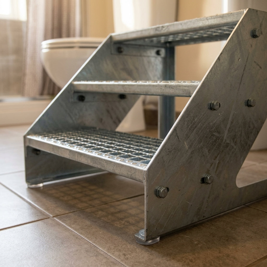 Freestanding Steel Access Steps 340-680mm Height (view 2)