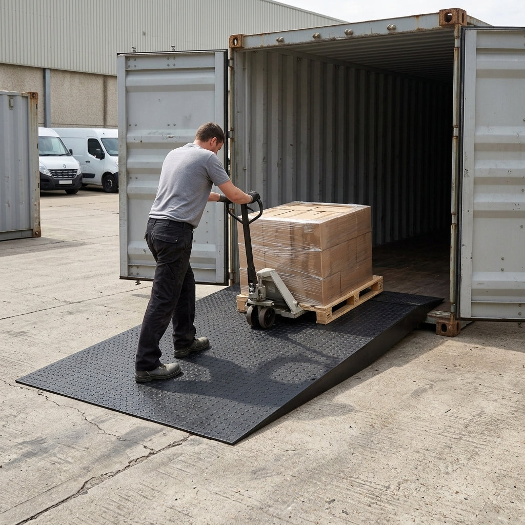 1250mm x 2200mm Ground Level Container Ramp 15cm High