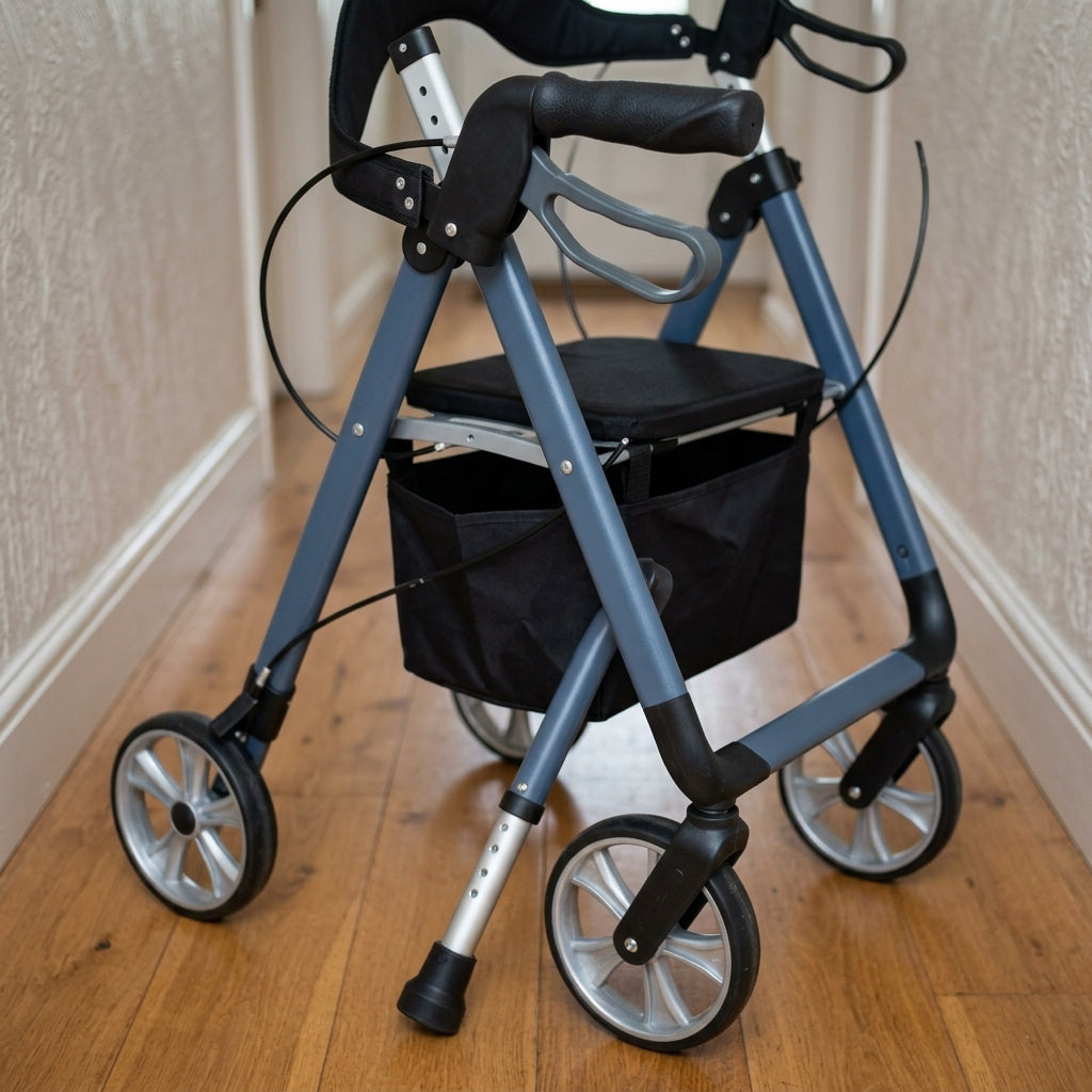 Lightweight Rollator Walker 150kg Capacity Adjustable Height (view 2)