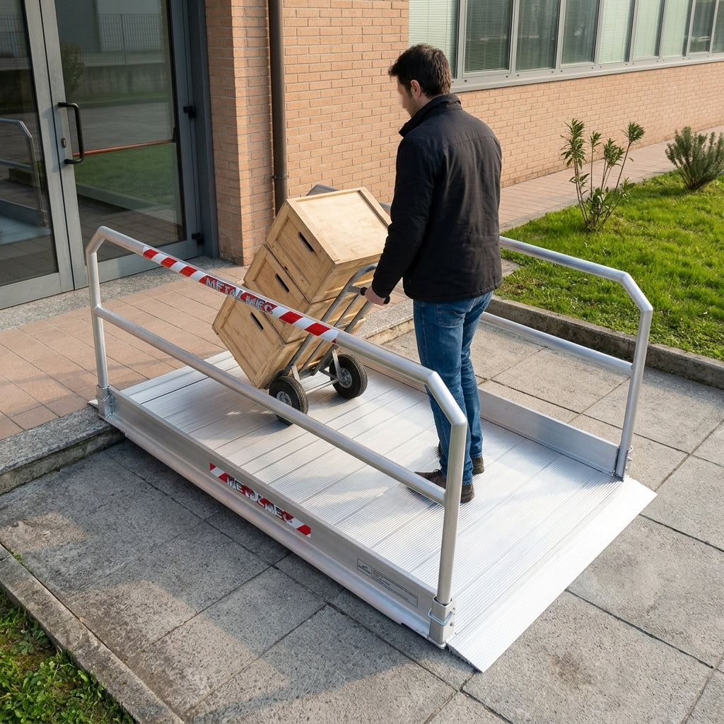 5790mm Vehicle Accessible Ramp with Handrails, 1000mm Width
