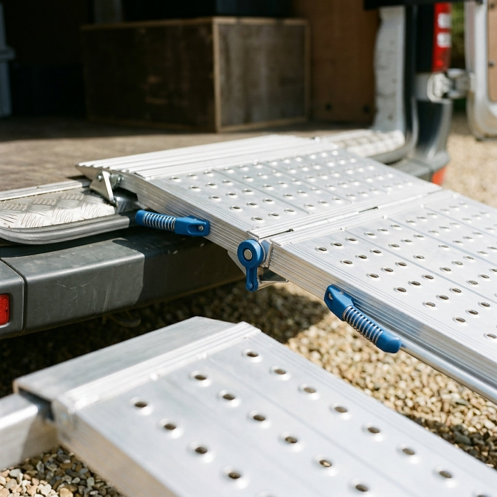 1100mm Wide Heavy Duty 2 Part Folding Van Ramp (view 2)