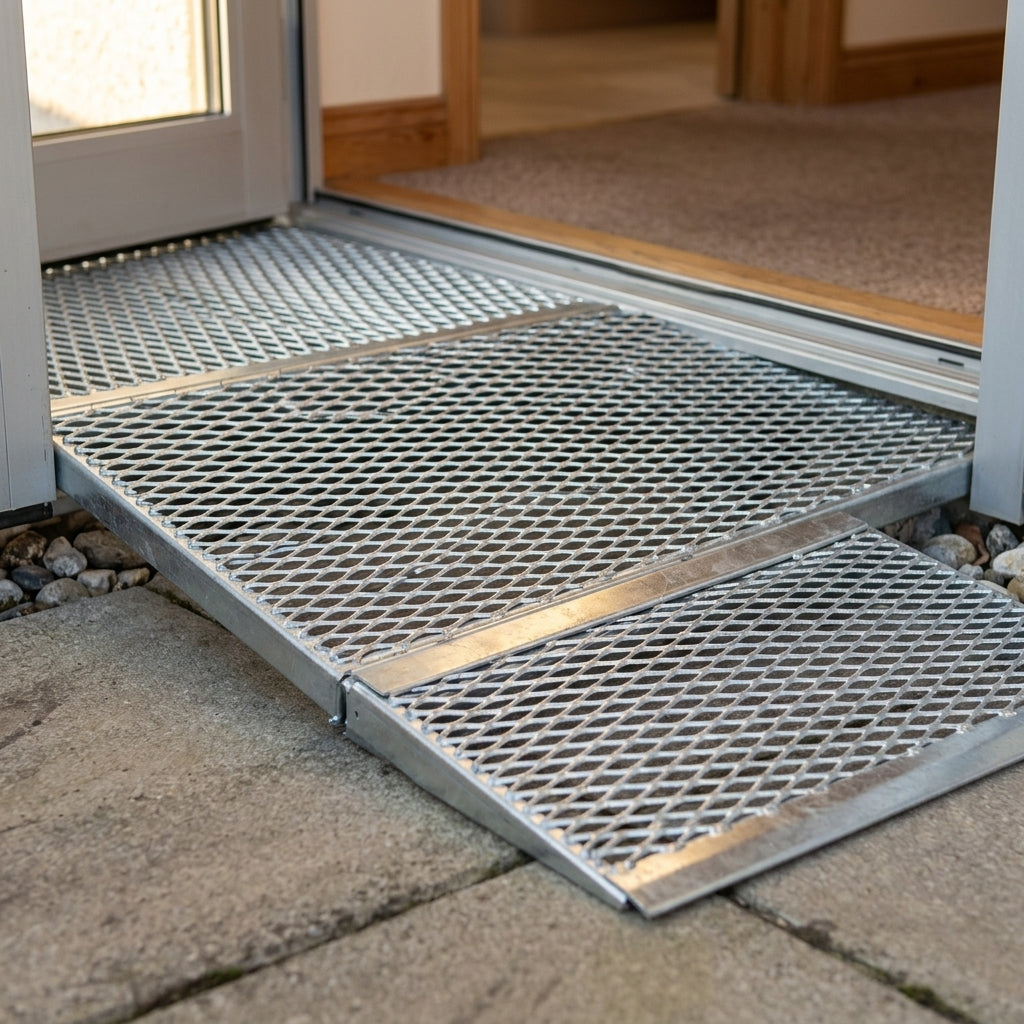 Modular Threshold Ramp 38-160mm Galvanised Steel (view 2)