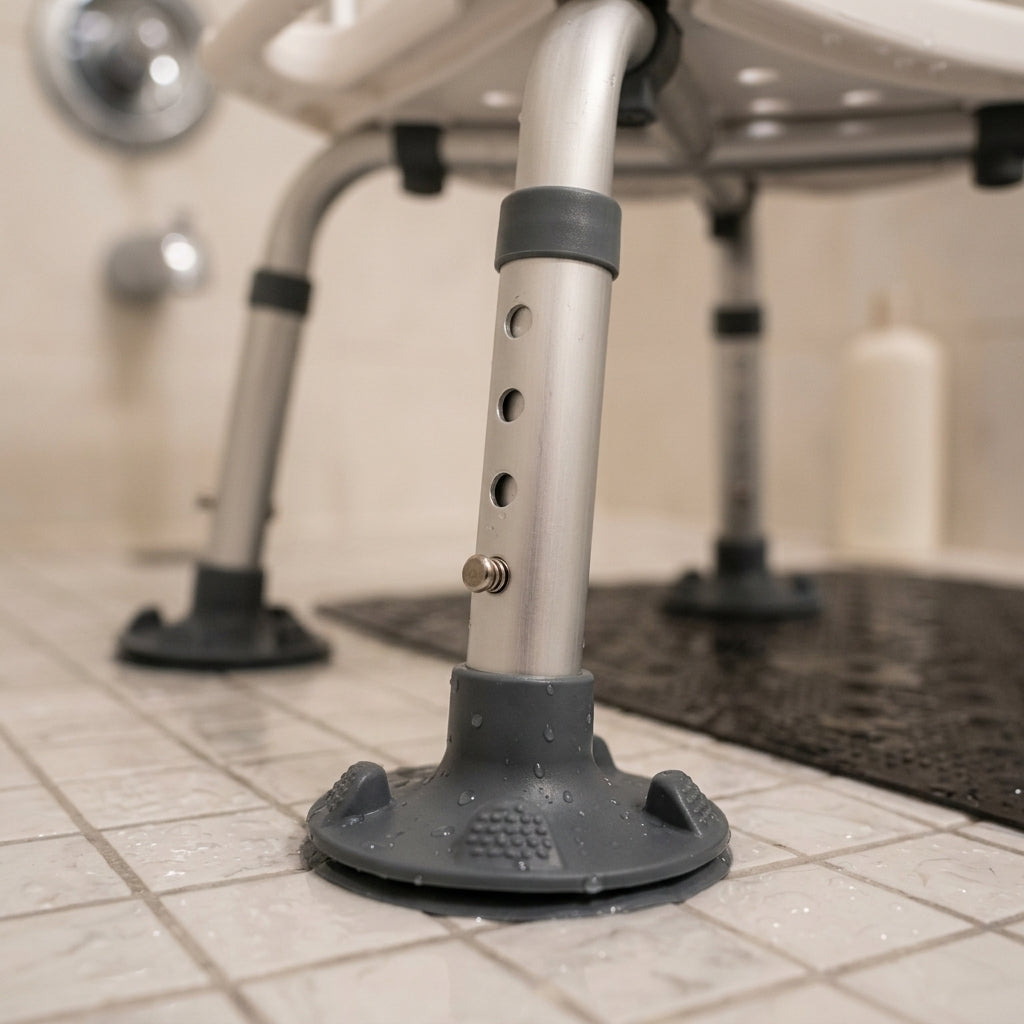 Height-Adjustable Shower Seat with Backrest (view 2)