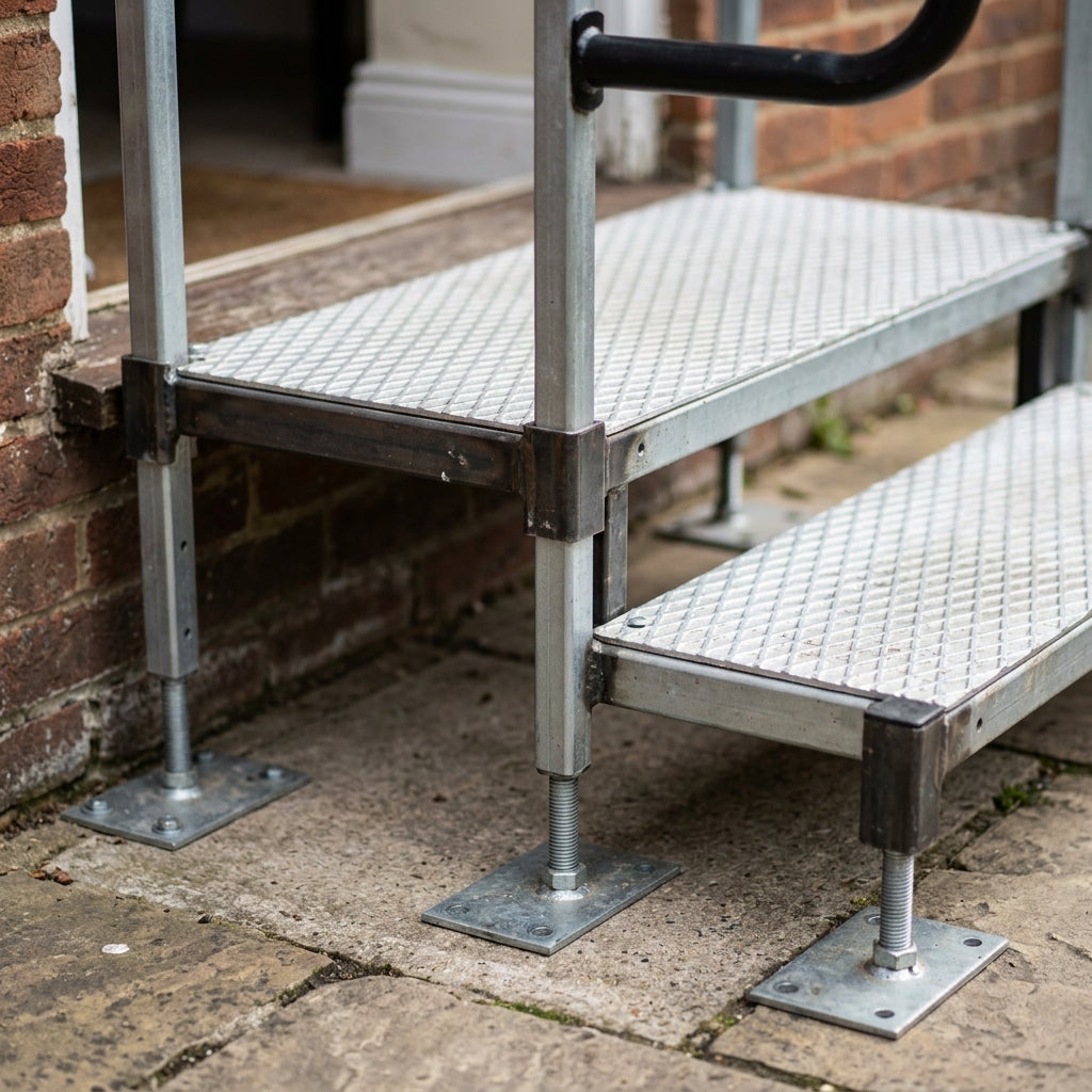 285mm - 360mm Adjustable Steel Steps with Handrails (view 2)