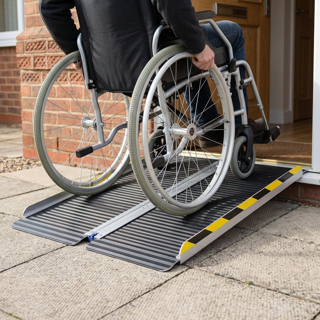 2ft - 8ft Portable Wheelchair Ramp with Anti-slip Surface