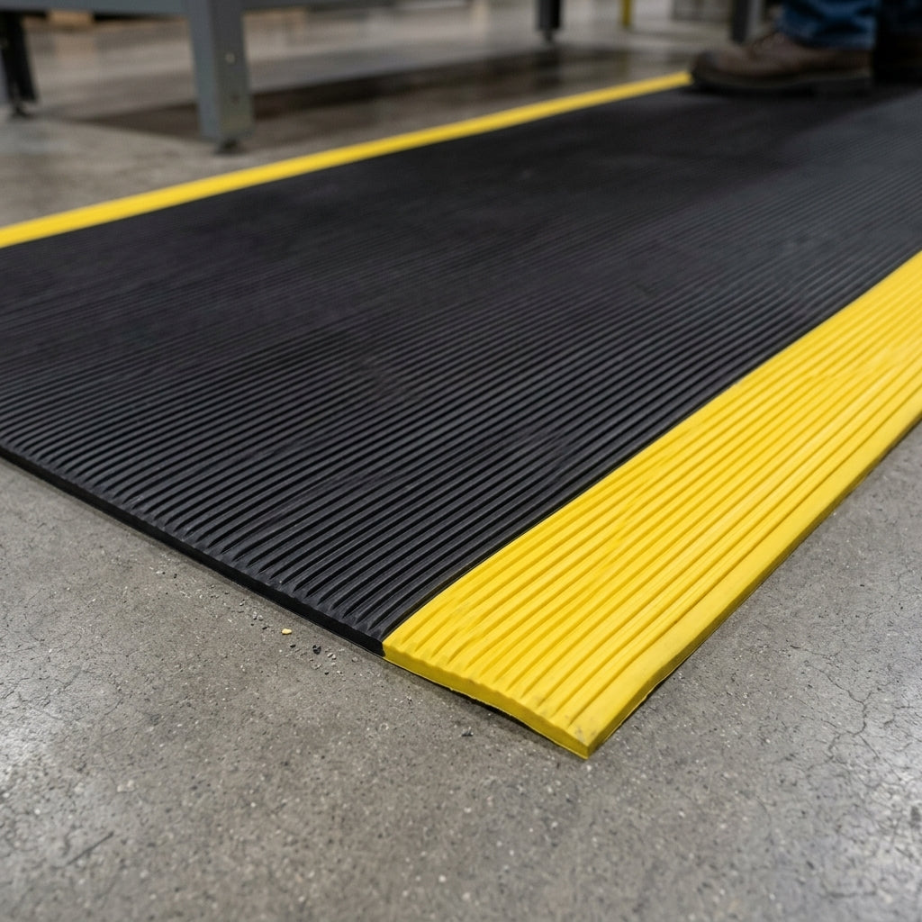 9.4mm Anti-Fatigue Mat Black & Yellow by Linear Meter (view 2)