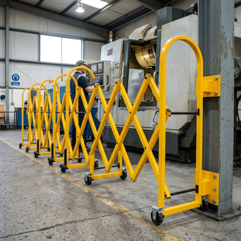 Extendable 4m Heavy Duty Safety Barrier on Wheels