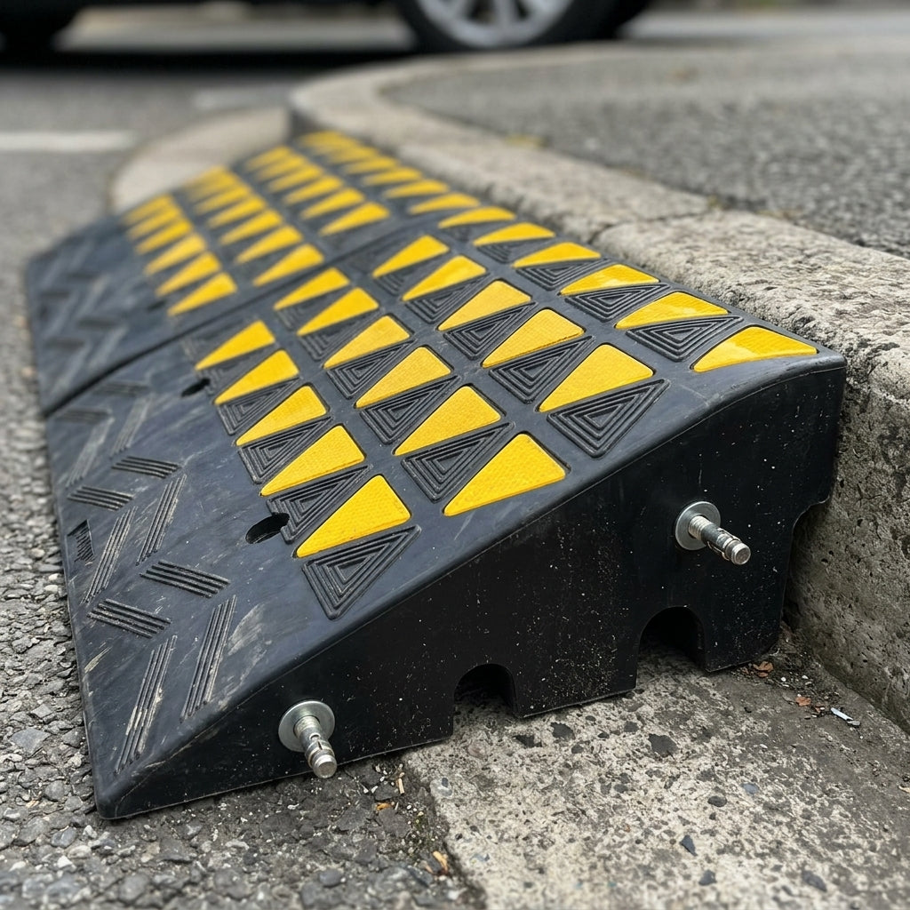 100mm Rubber Kerb Ramp Kit with End Caps (view 2)